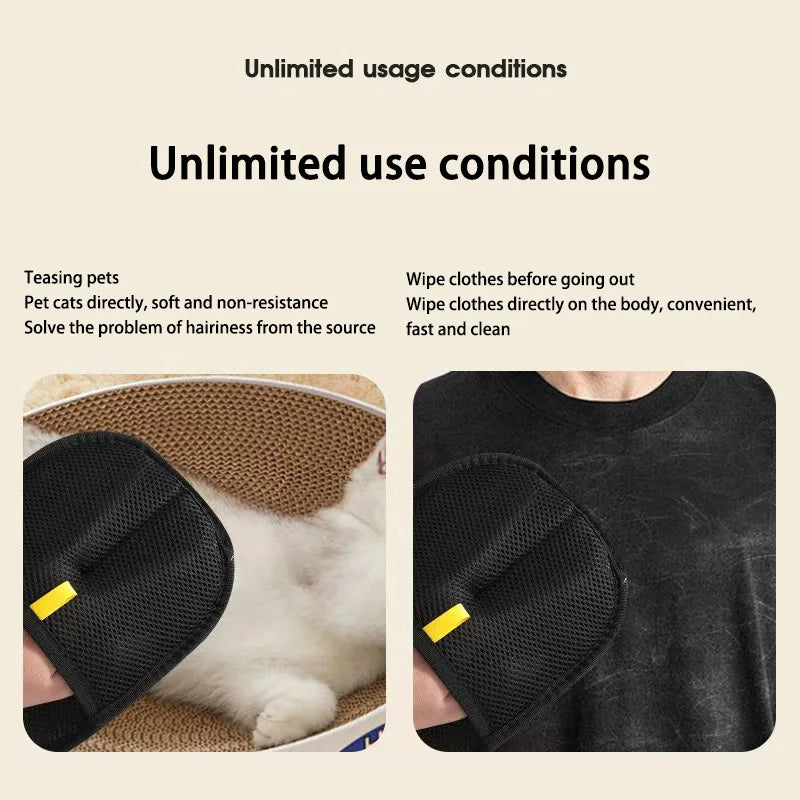 XIoami 2-in-1 Reusable Pet Grooming Glove - Static Electricity Deshedding Brush for Cat/Dog Hair Removal, Massage Cleaning Tool
